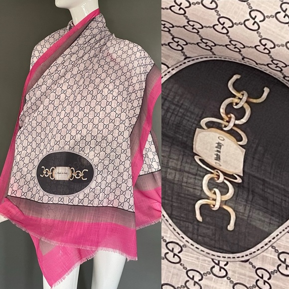 Gucci Accessories - Huge Gucci Scarf Shawl Lightweight Wool 27 In by 74 In Very Good Condition